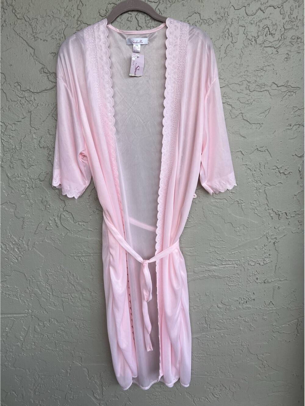 Sindrell Light Pink Polyester Sheer New Robe Size XXL